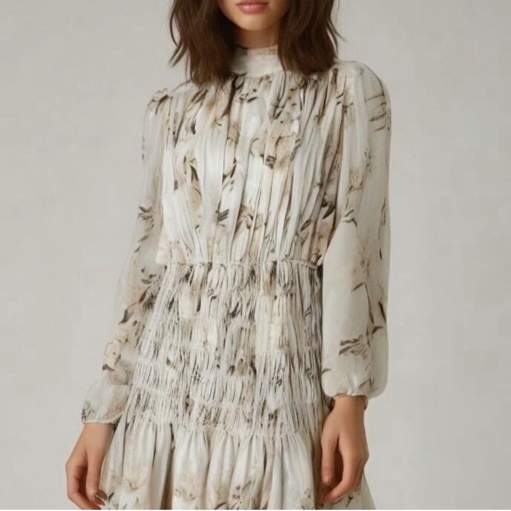 House of Harlow 1960 Elegant Floral Long Sleeve Dress